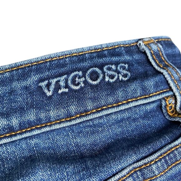 Vigoss Marley Jean Shorts Womens 31 Blue Denim Stretch Cuffed Mid Rise Casual - Picture 6 of 8